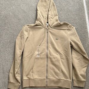 Lacoste Khaki Full-Zip Hoodie - Large - NEW WITH TAG